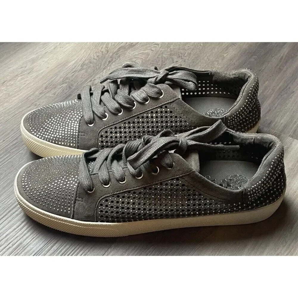 VINCE CAMUTO CHENTA WOMEN SNEAKERS FRENCH GREY COLOR SUEDE Size 8‎